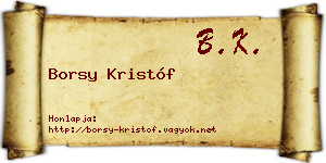 Borsy Kristóf névjegykártya